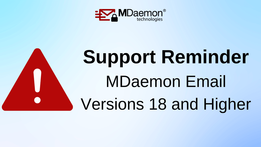mdaemon email support for v18 and higher